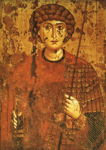 Великомученик Георгий. Икона 2-й пол. XI в. Успенский собор Московского Кремля